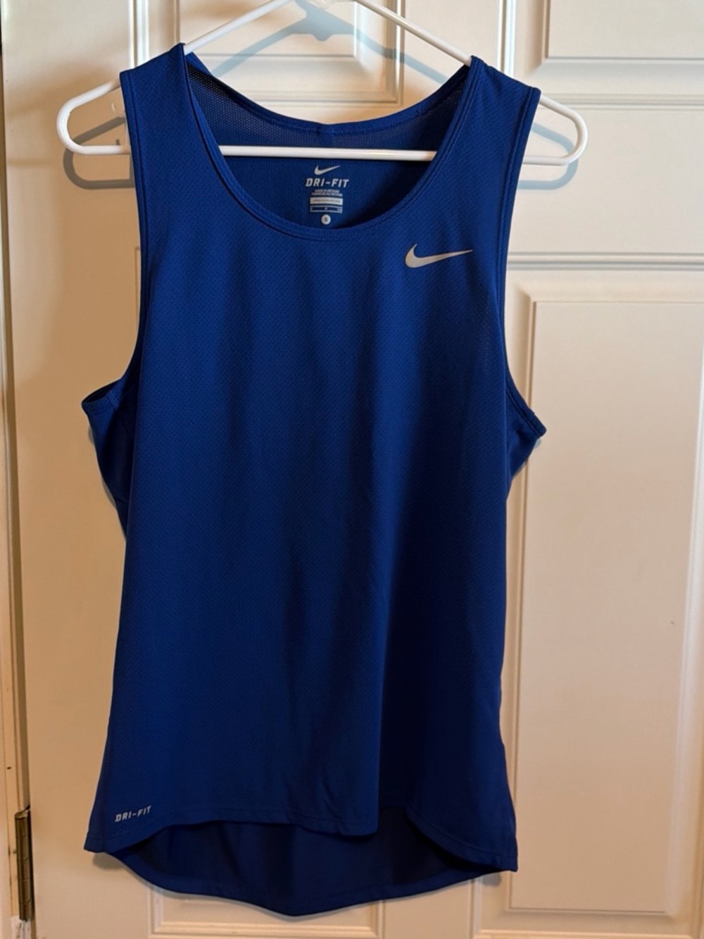 Nike Women’s Dri-FIT Tank Top in Royal Blue with Silver Swoosh